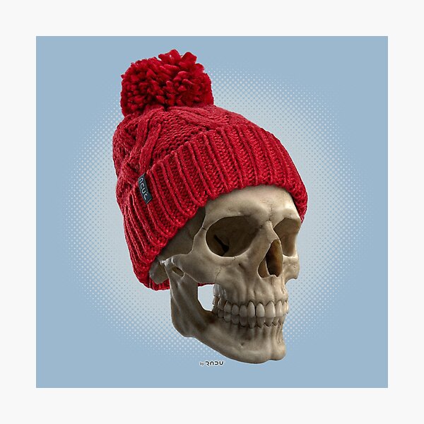 Item preview, SKULLBEANIE 02-01 skull with red beanie designed and sold by Radu-Gabriel.