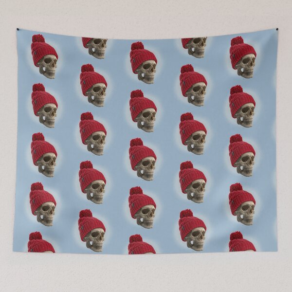 Item preview, SKULLBEANIE 02-01 skull with red beanie designed and sold by Radu-Gabriel.