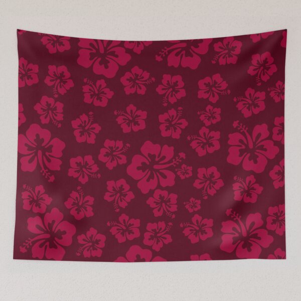 Item preview, Tropical Wine Color Hibiscus Flower Floral Pattern Hawaiian Print designed and sold by pcreations.