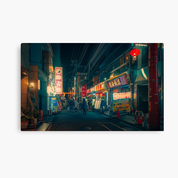 Derezzed II - Yokohama Japan Night Photo Canvas Print
