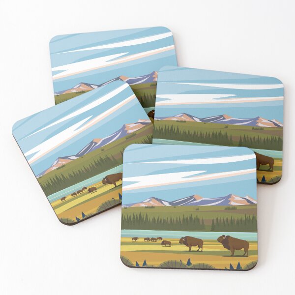 Item preview, Yellowstone modern  travel poster  designed and sold by Arctic frame studio.