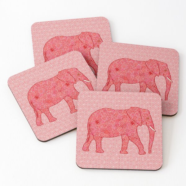 Item preview, Flower Elephant, Deep Red and Coral designed and sold by Marymarice.