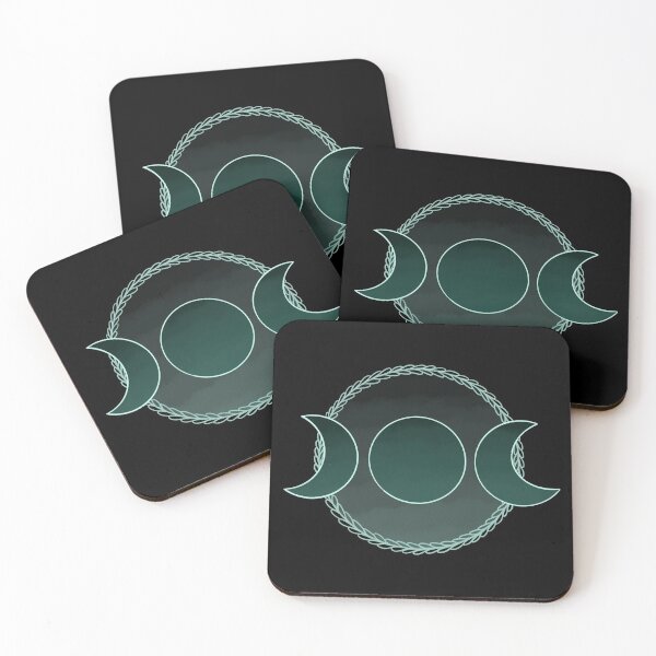Triple Goddess - Green Coasters (Set of 4)
