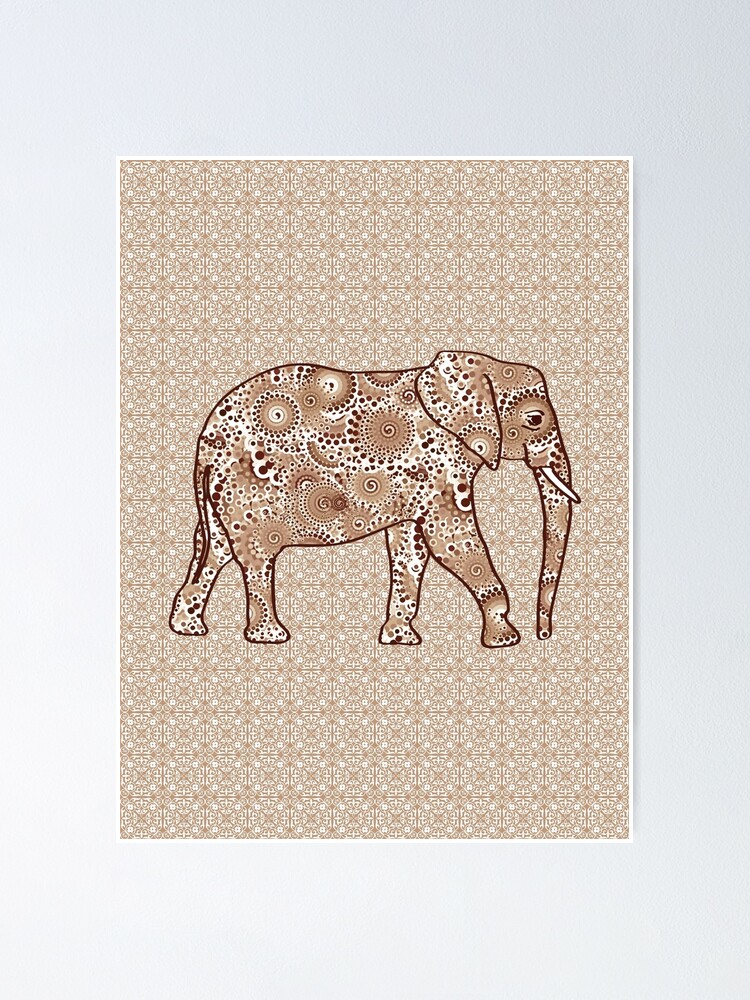 Brown and Gold Elephant Magnet Brooch- Order Wholesale
