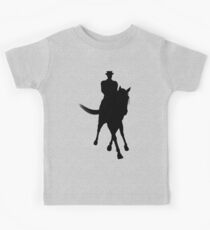 Dressage Horse And Rider Black Kids Tee