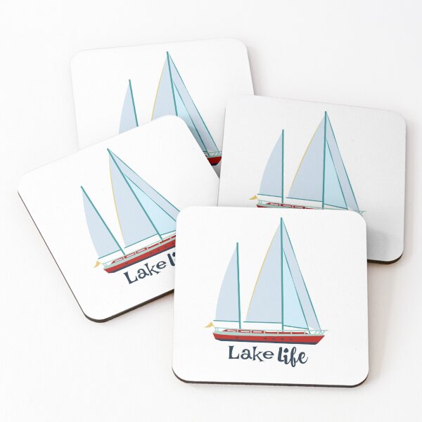 Item preview, Lake life, red sail boat designed and sold by Swagata Sarkar.