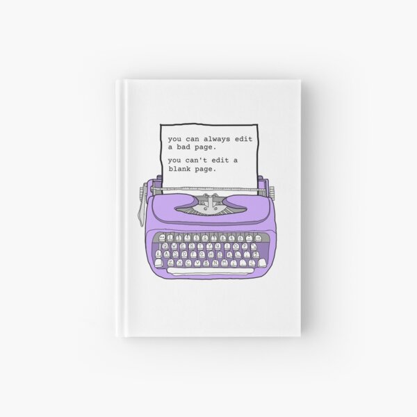 Purple Typewriter - Motivational Writing Quotes Hardcover Journal