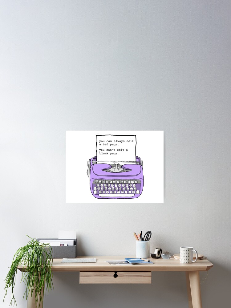 Thumbnail 2 of 3, Poster, Purple Typewriter - Motivational Writing Quotes designed and sold by jddesignsstuff.
