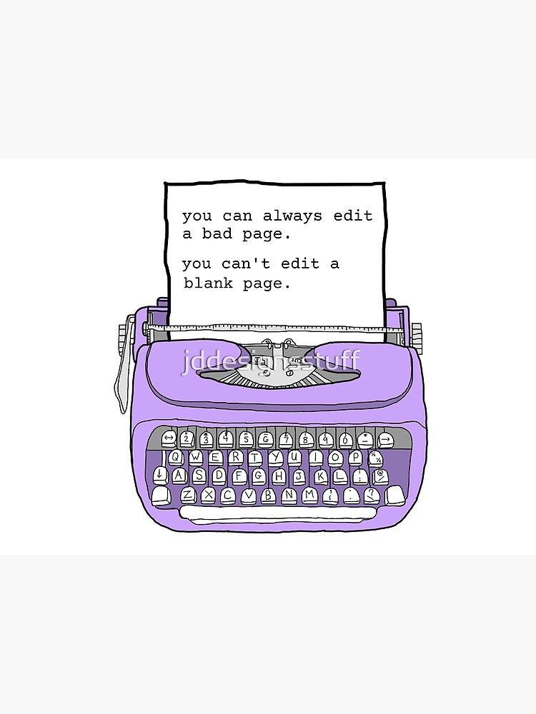 Thumbnail 2 of 2, Postcard, Purple Typewriter - Motivational Writing Quotes designed and sold by jddesignsstuff.
