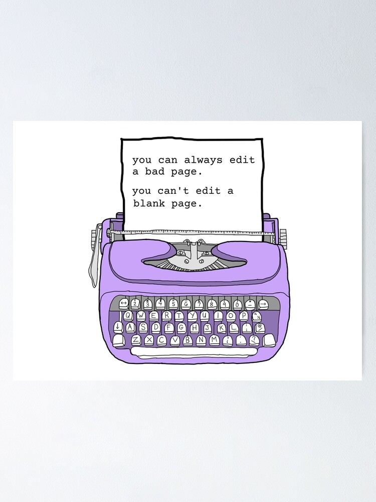 Thumbnail 1 of 3, Poster, Purple Typewriter - Motivational Writing Quotes designed and sold by jddesignsstuff.