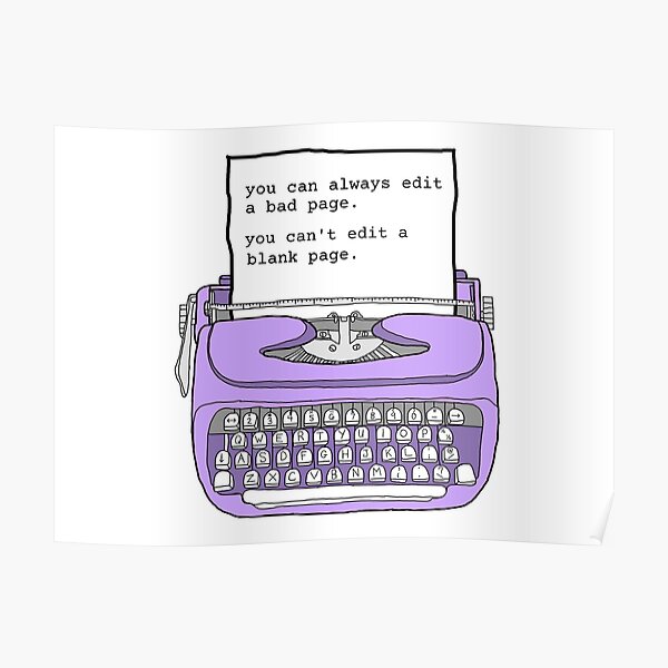 Purple Typewriter - Motivational Writing Quotes Poster