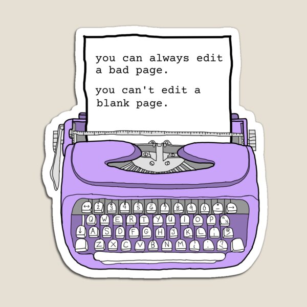 Purple Typewriter - Motivational Writing Quotes Magnet