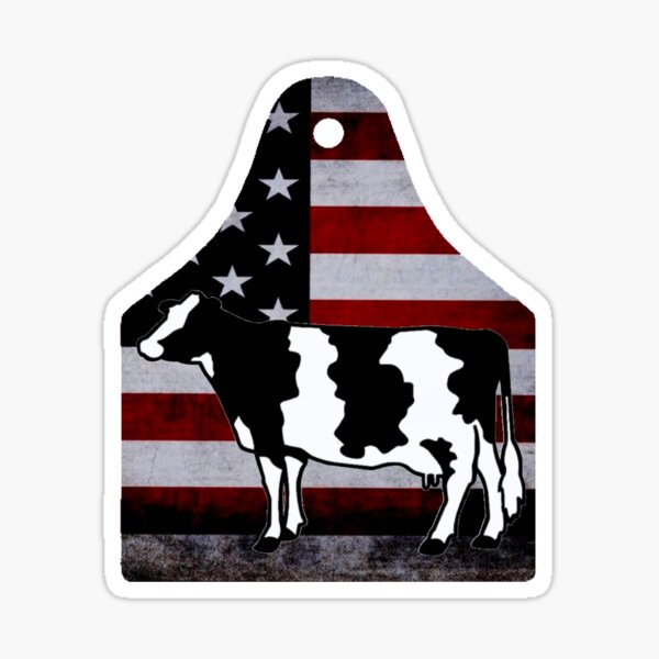 American Flag Ear Tag - Holstein - NOT FOR RESALE WITHOUT PERMISSION Sticker