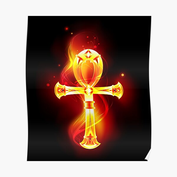 Egyptian gods. Egyptian symbol Ankh Poster