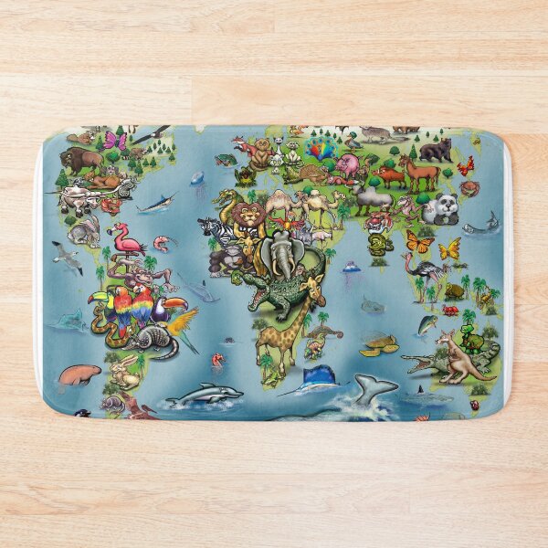 Item preview, Animals Wold Map designed and sold by Kevin Middleton.