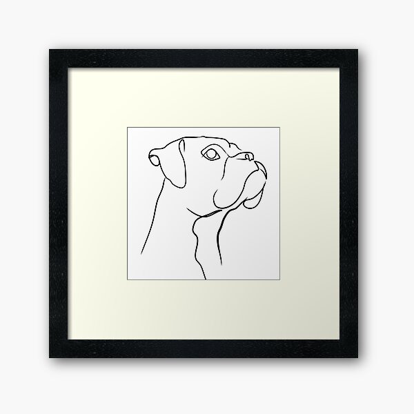 Artikel-Vorschau von Boxer Dog Line Art, designt und verkauft von TailTrails.