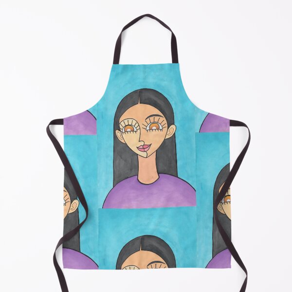 Item preview, Kuwaiti girl portrait with long black straight hair (traditional art) designed and sold by Mennen’s Art.