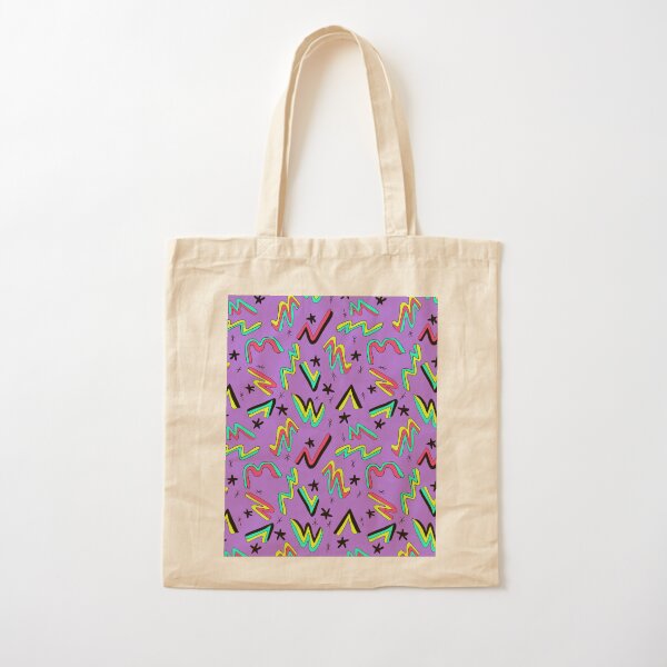 Summer Doodles Purple Cotton Tote Bag