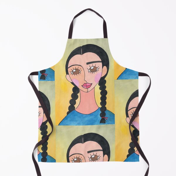 Item preview, Kuwaiti girl portrait with two braids (traditional art) designed and sold by Mennen’s Art.
