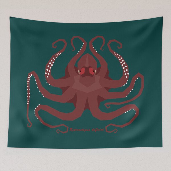 Item preview, Giant Pacific Octopus Geometric Design with Scientific Name Green Background designed and sold by WildByNature.