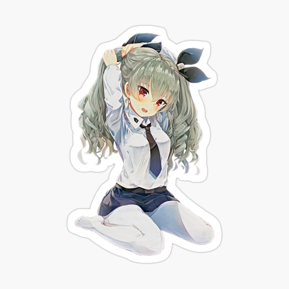 The Cutest Anchobi Anime Girl From Girls Und Panzer Anime Cute Anchovy From Girls Und Panzer Army Colors Poster By Hot Angel Redbubble