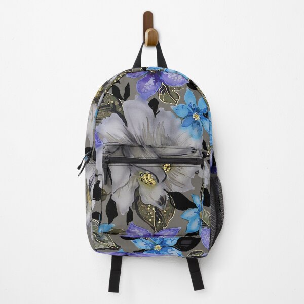 Item preview, Taupe and Blues Watercolor Flowers designed and sold by Leslie Rogers Todder.