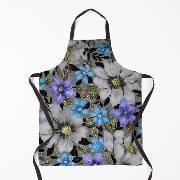 Item preview, Taupe and Blues Watercolor Flowers designed and sold by Leslie Rogers Todder.
