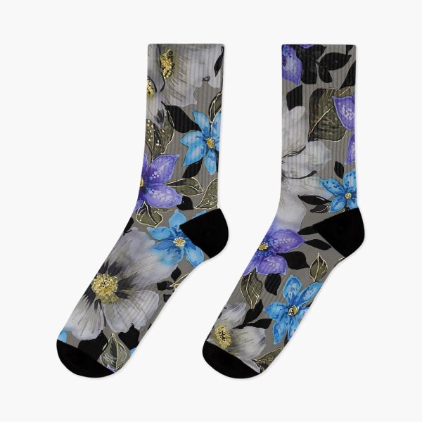 Item preview, Taupe and Blues Watercolor Flowers designed and sold by Leslie Rogers Todder.