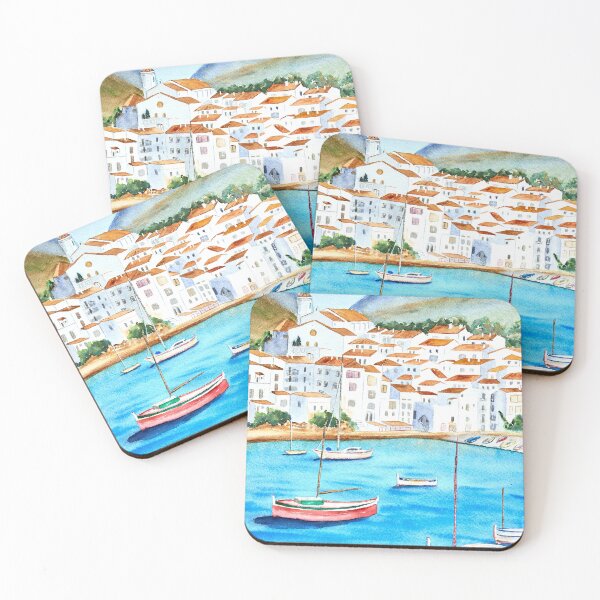Item preview, Cadaques, Spain, Watercolour painting. designed and sold by mhailittlearts.