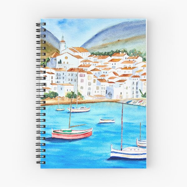 Item preview, Cadaques, Spain, Watercolour painting. designed and sold by mhailittlearts.