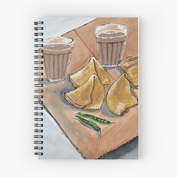 Item preview, Indian street food samosa Chai art designed and sold by Abha-Hues.