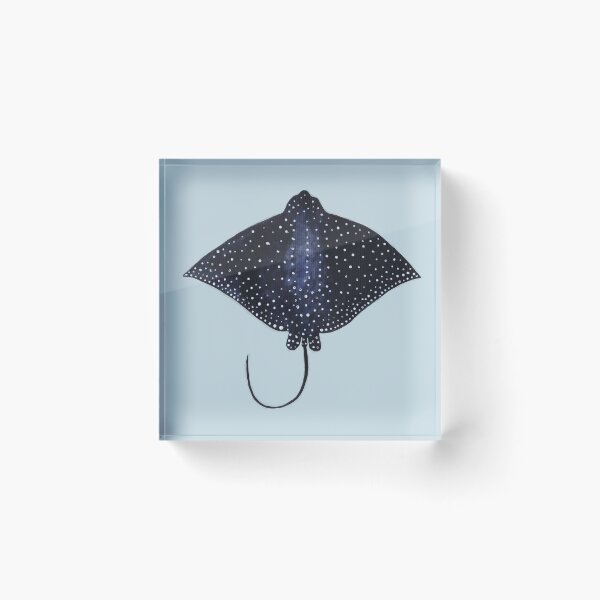 Item preview, Spotted eagle ray watercolor painting designed and sold by Milanicole.