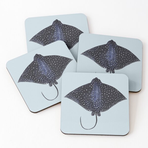 Item preview, Spotted eagle ray watercolor painting designed and sold by Milanicole.