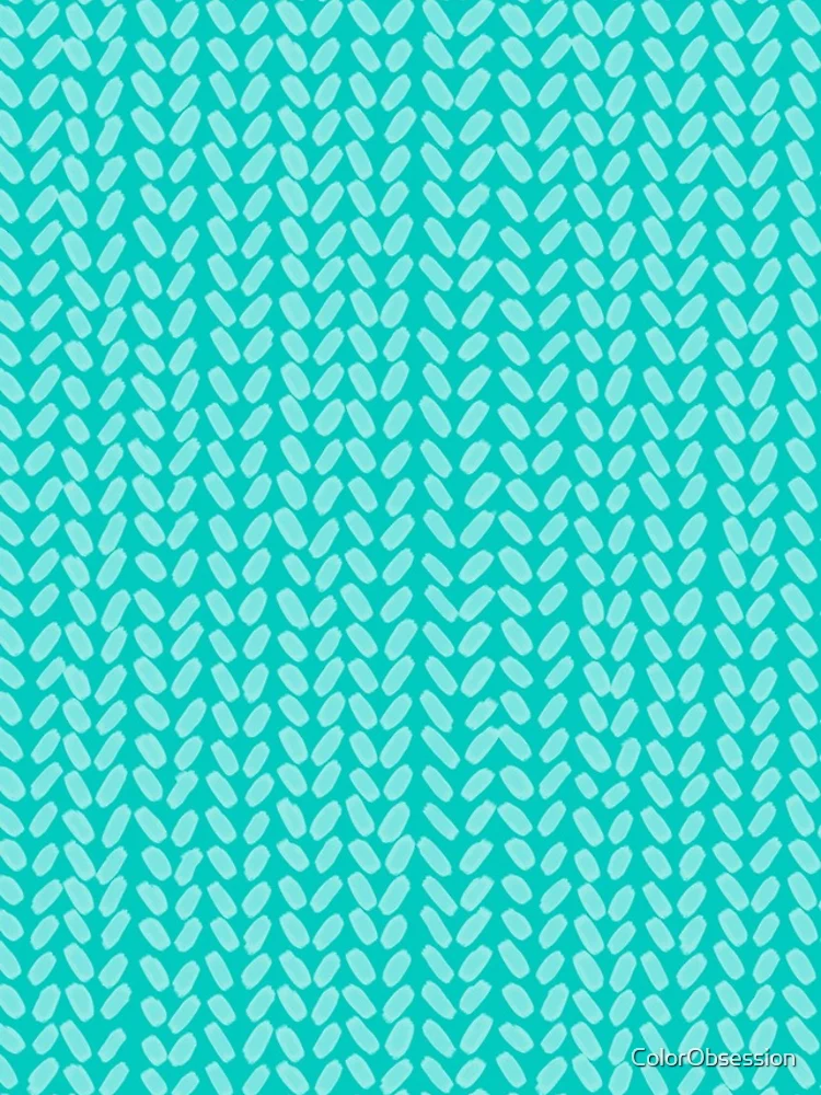 Thumbnail 5 of 5, iPhone Case, Turquoise Knit Pattern designed and sold by ColorObsession.