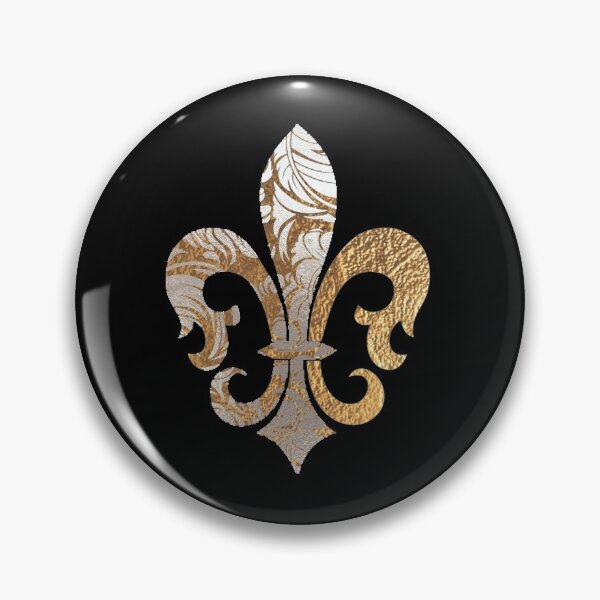 Item preview, Fleur de Lis, Faux Silver+Gold Damask designed and sold by PixDezines.