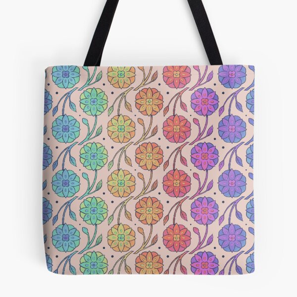 Item preview, Rainbow Floral Pattern - Light Cream designed and sold by JayBirdsBrain.
