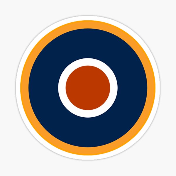 WAR. Spitfire, Bulls eye, Target, Archery, Plane, Aircraft, Flight, Wing, on white. Sticker