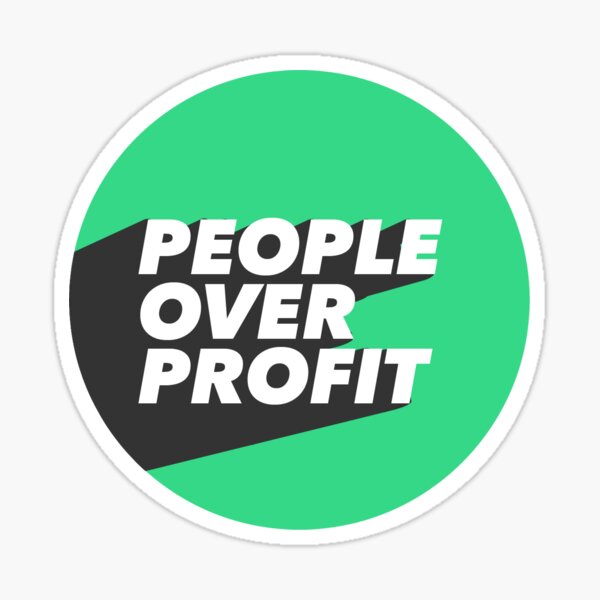 Item preview, PEOPLE OVER PROFIT STICKER AND BUTTON designed and sold by Emily Bach.
