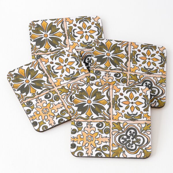 Item preview, Orange Spanish Tiles designed and sold by watercolornikki.