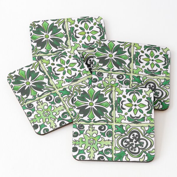 Item preview, Green Spanish Tiles designed and sold by watercolornikki.