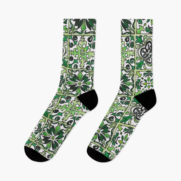 Item preview, Green Spanish Tiles designed and sold by watercolornikki.