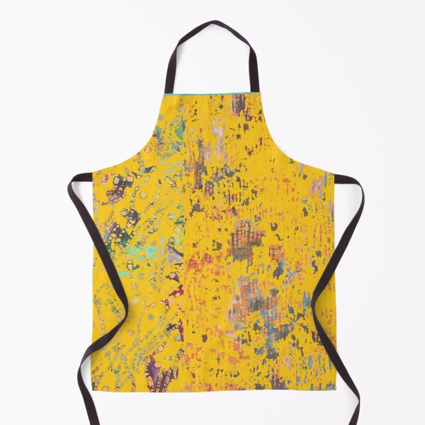 Item preview, Yellow Bohemian textile resembling paint splotches designed and sold by djrunnels.