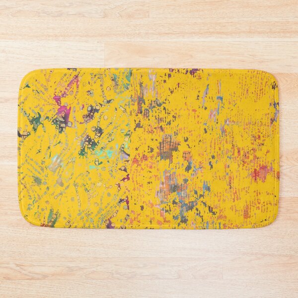 Item preview, Yellow Bohemian textile resembling paint splotches designed and sold by djrunnels.