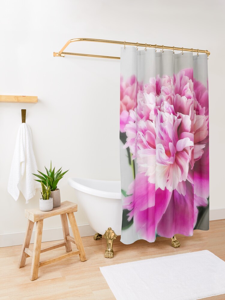 Alternate view of Gift for Gardener - Pink Peonies Shower Curtain