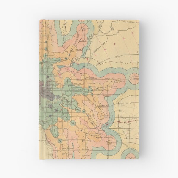 Item preview, Vintage Melbourne Railway Transit Time Map (1922) designed and sold by BravuraMedia.