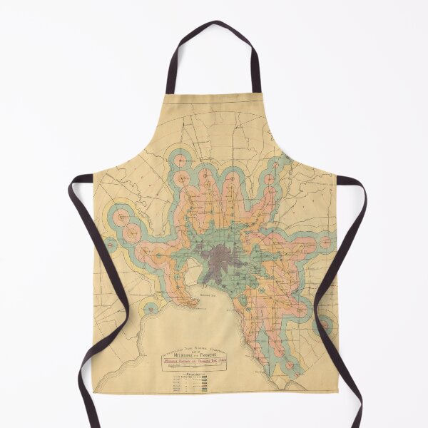 Item preview, Vintage Melbourne Railway Transit Time Map (1922) designed and sold by BravuraMedia.