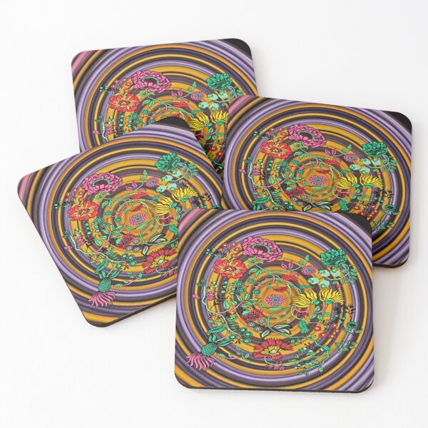 Item preview, Folk garden circle stripes designed and sold by Aquila Light Pictures.