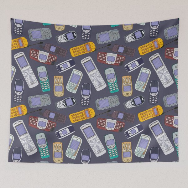 Item preview, Various Vintage Mobile Phones Pattern Illustration designed and sold by GiorgioN.