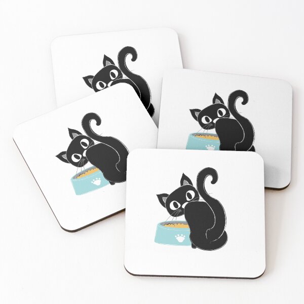 Item preview, Cartoon Black Cat Eat part 2 designed and sold by ranadigipaint.