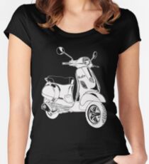 Modern Scooter Illustration Women's Fitted Scoop T-Shirt